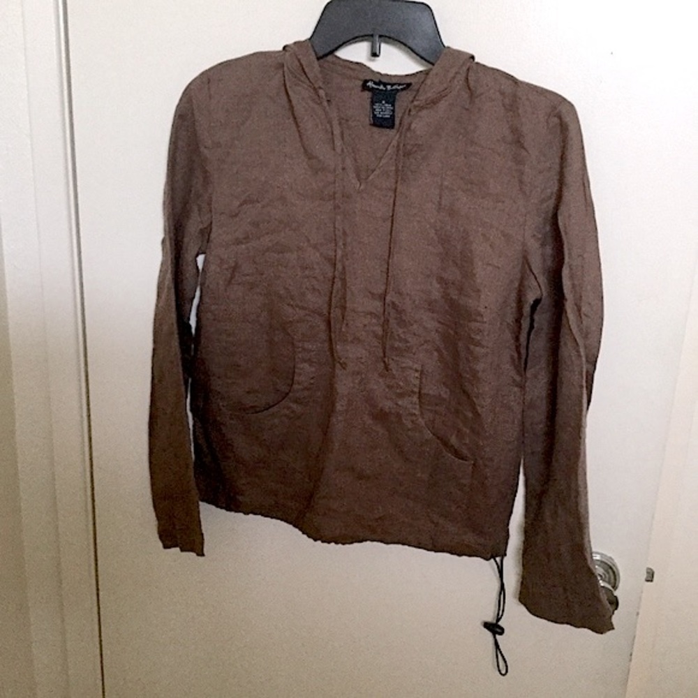 Linen cropped vintage hoodie Y2K